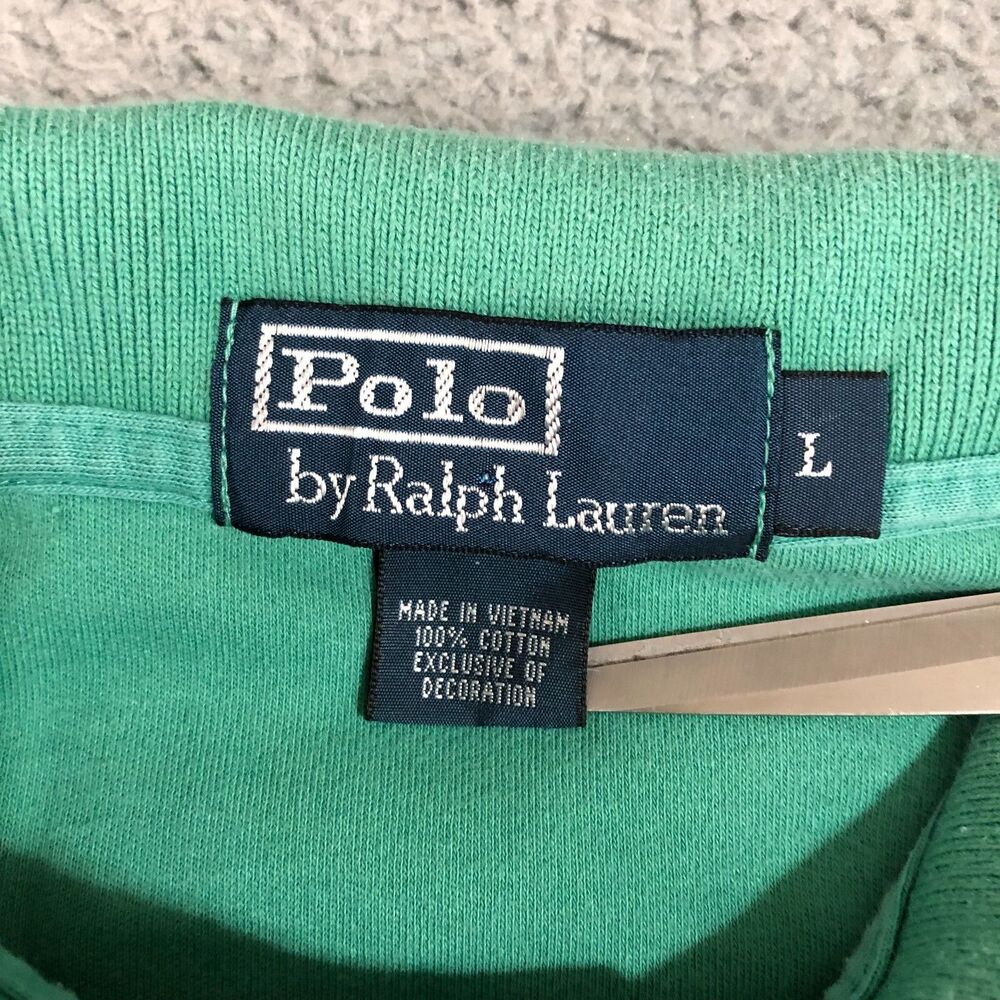 Polo Ralph Lauren Shirt Mens Large Blue Teal Polo Slit Golf Preppy Jockey Pony - Picture 6 of 9